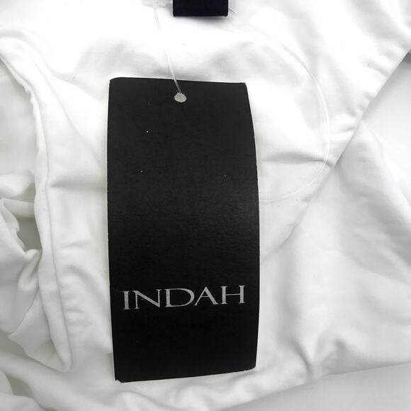 Indah Sal Skimpy Bikini Swim Bottom S High Cut Stretch Fit Swimwear White NWT - Picture 5 of 6